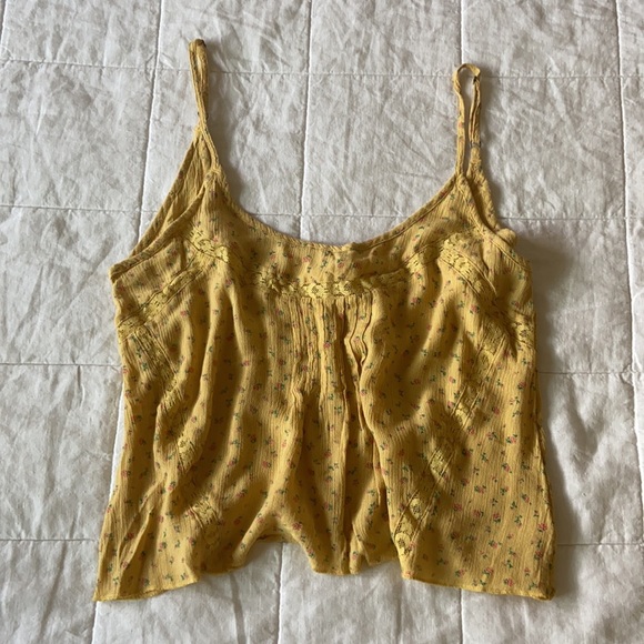Billabong Tops - Billabong Yellow Floral Tank Top